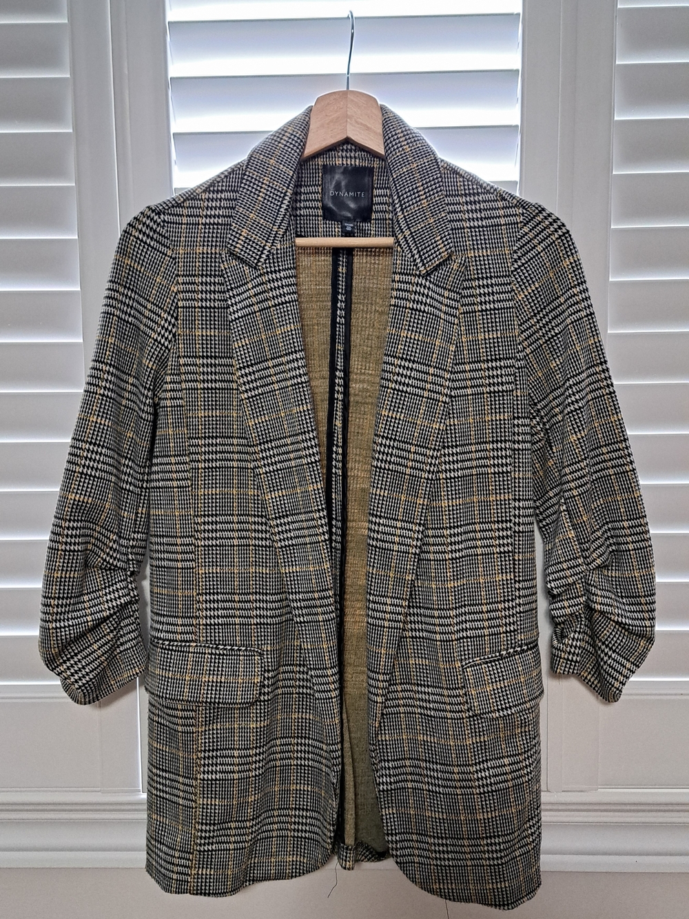 LDynamite Glen Plaid Blazer - Black & Yellow